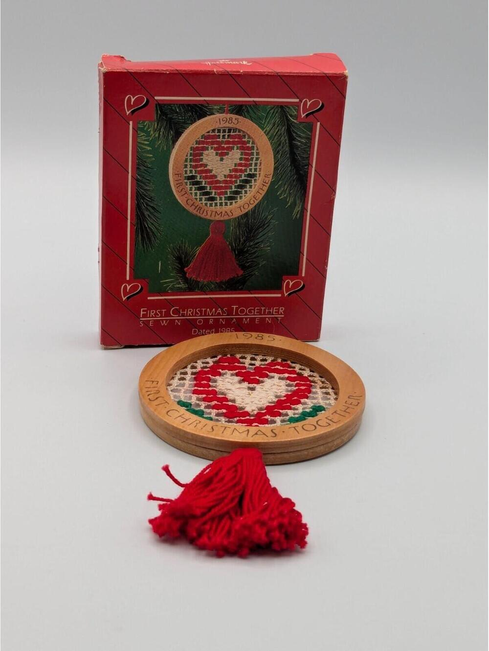 Hallmark Keepsake First Christmas Together 1985 Sewn Vintage Ornament